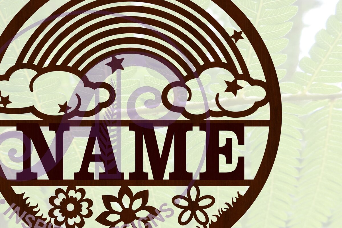 Intra απο ξύλο plywood 3mm-4mm πάχος – Αρχείο περικοπής Name Sign Rainbow Δίασταση  40x30 cm INTRAFABR-67414147