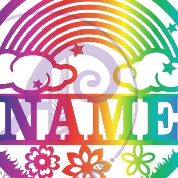 Intra απο ξύλο plywood 3mm-4mm πάχος – Αρχείο περικοπής Name Sign Rainbow Δίασταση  40x30 cm INTRAFABR-67414147 - Image 2