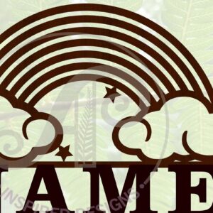 Intra απο ξύλο plywood 3mm-4mm πάχος – Αρχείο περικοπής Name Sign Rainbow Δίασταση  40x30 cm INTRAFABR-65165181