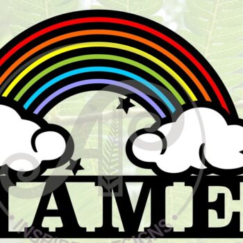 Intra απο ξύλο plywood 3mm-4mm πάχος – Αρχείο περικοπής Name Sign Rainbow Δίασταση  40x30 cm INTRAFABR-65165181 - Image 2