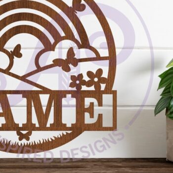 Intra απο ξύλο plywood 3mm-4mm πάχος – Πρότυπο κοπής λέιζερ Name Rainbow Δίασταση 20x20 cm INTRAFABR-99957830 - Image 1