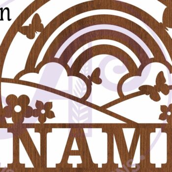 Intra απο ξύλο plywood 3mm-4mm πάχος – Πρότυπο κοπής λέιζερ Name Rainbow Δίασταση 20x20 cm INTRAFABR-99957830 - Image 3