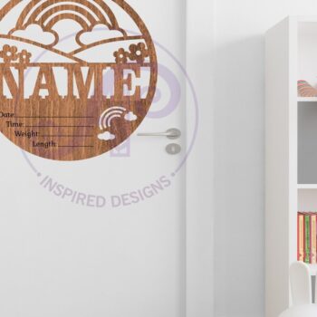 Intra απο ξύλο plywood 3mm-4mm πάχος – Στατιστικά νεογέννητου μωρού Rainbow, Πλακέτα γέννησης Δίασταση  20x20 cm INTRAFABR-104405117 - Image 4