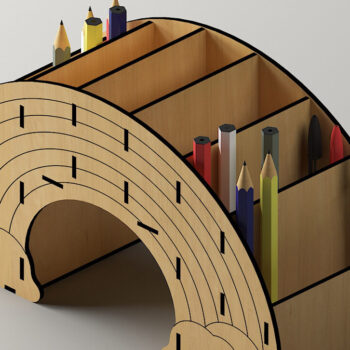 Intra απο ξύλο plywood 3mm-4mm πάχος – Επιτραπέζιο Organizer για στυλό Rainbow 246 Δίασταση  20x20 cm INTRAFABR-48373314 - Image 1