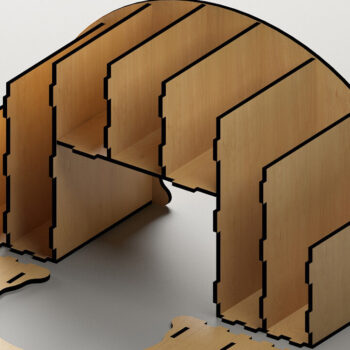 Intra απο ξύλο plywood 3mm-4mm πάχος – Επιτραπέζιο Organizer για στυλό Rainbow 246 Δίασταση  20x20 cm INTRAFABR-48373314 - Image 3