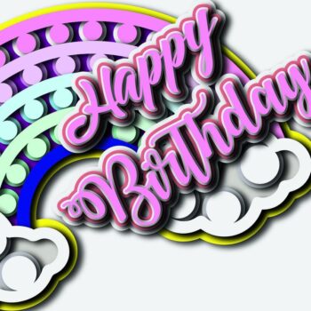 Intra απο ξύλο plywood 3mm-4mm πάχος – Rainbow Pop It Layered Cake Topper Δίασταση  20x20 cm INTRAFABR-36123486 - Image 2