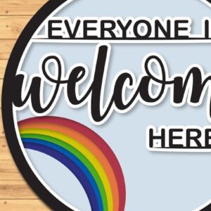 Intra απο ξύλο plywood 3mm-4mm πάχος – Διακόσμηση πινακίδας καλωσορίσματος τοίχου Rainbow Pride Δίασταση  40x30 cm INTRAFABR-31974326