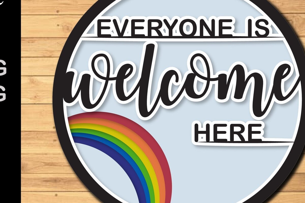 Intra απο ξύλο plywood 3mm-4mm πάχος – Διακόσμηση πινακίδας καλωσορίσματος τοίχου Rainbow Pride Δίασταση  40x30 cm INTRAFABR-31974326