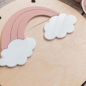 Intra απο ξύλο plywood 3mm-4mm πάχος – Στρογγυλό σημάδι Rainbow Δίασταση  20x20 cm INTRAFABR-75320333 - Image 5