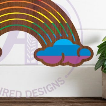 Intra απο ξύλο plywood 3mm-4mm πάχος – Ταμπέλα τοίχου δύο επιπέδων Rainbow, Laser Δίασταση  40x30 cm INTRAFABR-84411646 - Image 1