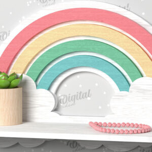 Intra απο ξύλο plywood 3mm-4mm πάχος –  κοπής με λέιζερ ραφιών τοίχου Rainbow Δίασταση  40x30 cm INTRAFABR-109866725