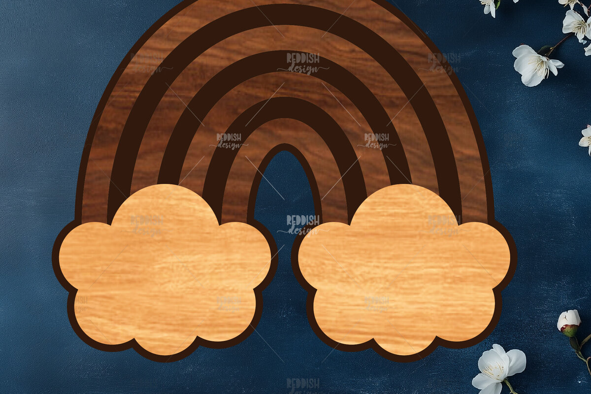 Intra απο ξύλο plywood 3mm-4mm πάχος – Rainbow Wooden Nursery Cut Laser Δίασταση  20x20 cm INTRAFABR-120626882