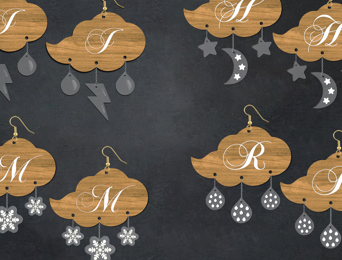 Intra απο ξύλο plywood 3mm-4mm πάχος – Αρχείο κοπής με λέιζερ σκουλαρίκια βροχής Δίασταση  5x5 cm INTRAFABR-26345594