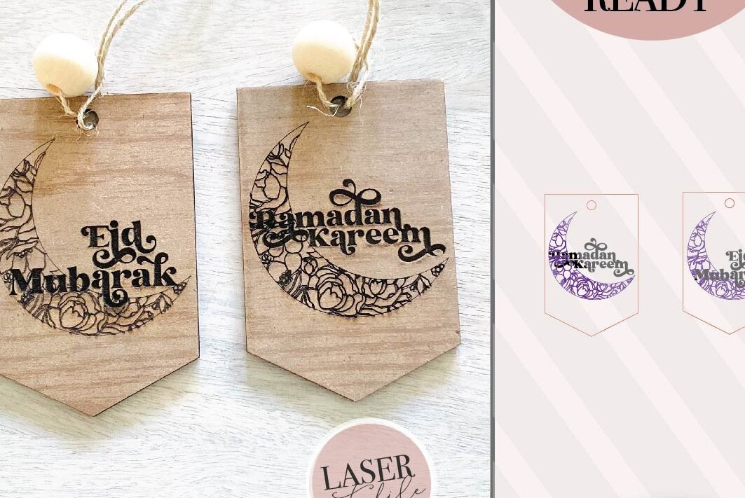 Intra απο ξύλο plywood 3mm-4mm πάχος – Ετικέτες δώρων για το Ραμαζάνι και το ESvg Δίασταση  20x20 cm INTRAFABR-73141009