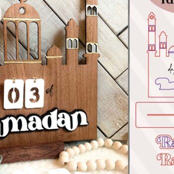 Intra απο ξύλο plywood 3mm-4mm πάχος – Ημερολόγιο Ραμαζάνι Δίασταση  20x20 cm INTRAFABR-73205012 - Image 1
