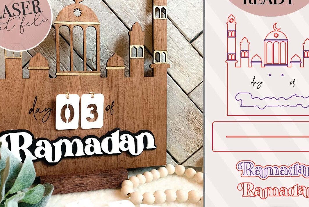 Intra απο ξύλο plywood 3mm-4mm πάχος – Ημερολόγιο Ραμαζάνι Δίασταση  20x20 cm INTRAFABR-73205012