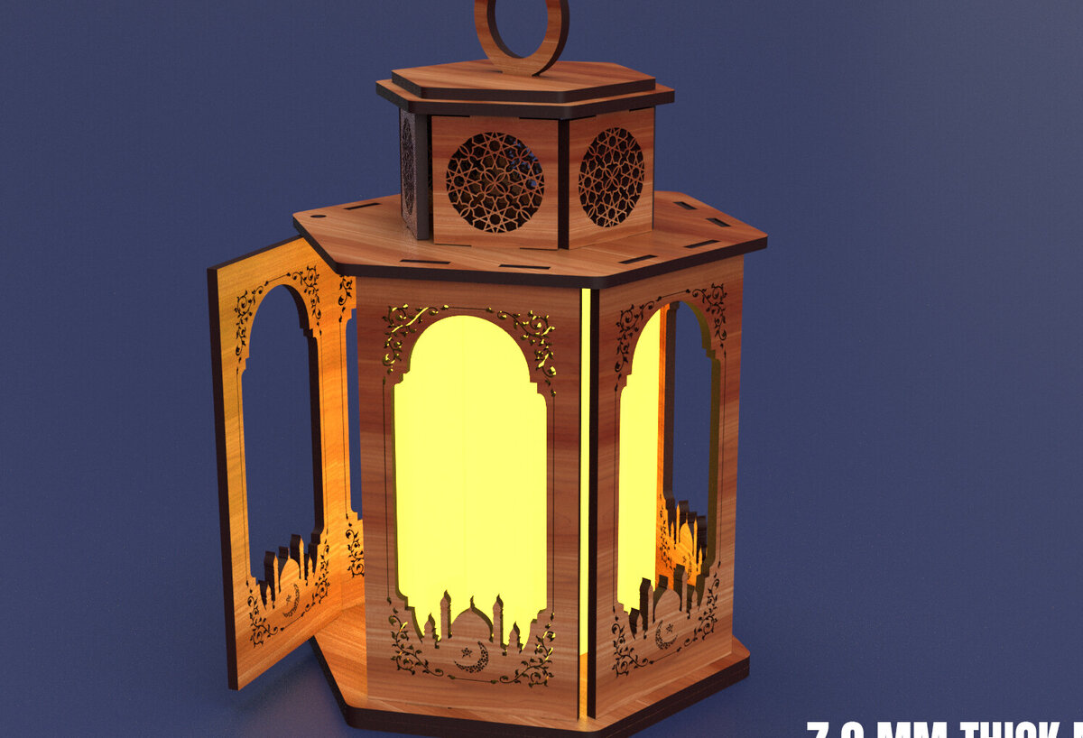 Intra απο ξύλο plywood 3mm-4mm πάχος – Κηροπήγιο Ραμαζάνι Δίασταση  20x20 cm INTRAFABR-90013772