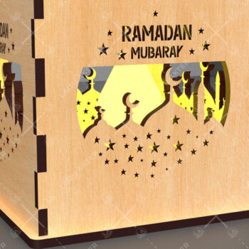 Intra απο ξύλο plywood 3mm-4mm πάχος – Κηροπήγιο Ραμαζάνι, eidDecor Δίασταση  20x20 cm INTRAFABR-93395608 - Image 2