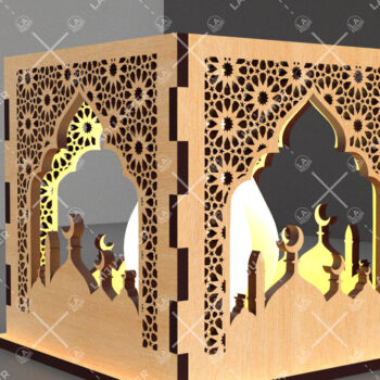 Intra απο ξύλο plywood 3mm-4mm πάχος – Κηροπήγιο Ραμαζάνι, eidDecor Δίασταση  20x20 cm INTRAFABR-93395608 - Image 3