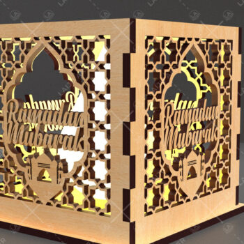 Intra απο ξύλο plywood 3mm-4mm πάχος – Κηροπήγιο Ραμαζάνι, eidDecor Δίασταση  20x20 cm INTRAFABR-93395608 - Image 4