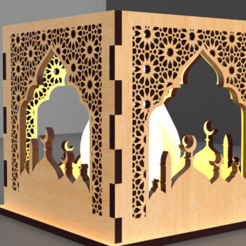 Intra απο ξύλο plywood 3mm-4mm πάχος – Κηροπήγιο Ραμαζάνι, eidDecor Δίασταση  20x20 cm INTRAFABR-93394175 - Image 1