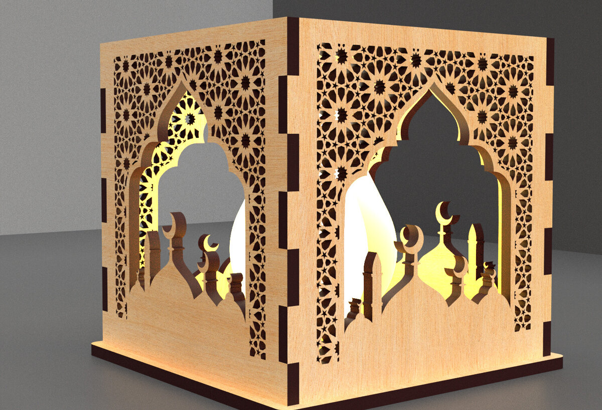 Intra απο ξύλο plywood 3mm-4mm πάχος – Κηροπήγιο Ραμαζάνι, eidDecor Δίασταση  20x20 cm INTRAFABR-93394175