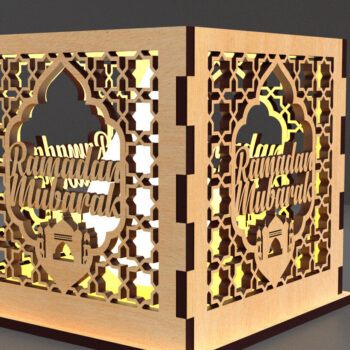 Intra απο ξύλο plywood 3mm-4mm πάχος – Κηροπήγιο Ραμαζάνι, eidDecor Δίασταση  20x20 cm INTRAFABR-93394237 - Image 2