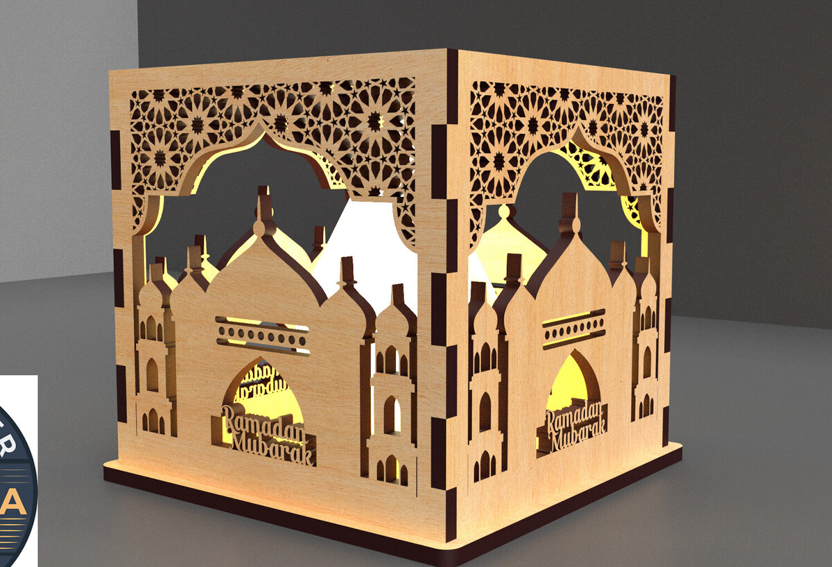 Intra απο ξύλο plywood 3mm-4mm πάχος – Κηροπήγιο Ραμαζάνι, eidDecor Δίασταση  20x20 cm INTRAFABR-93394306