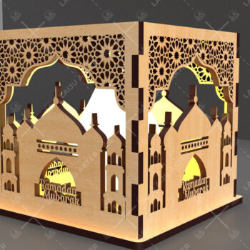 Intra απο ξύλο plywood 3mm-4mm πάχος – Κηροπήγιο Ραμαζάνι, eidDecor Δίασταση  20x20 cm INTRAFABR-93394306 - Image 2