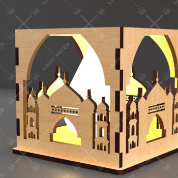 Intra απο ξύλο plywood 3mm-4mm πάχος – Κηροπήγιο Ραμαζάνι, eidDecor Δίασταση  20x20 cm INTRAFABR-93394411 - Image 2