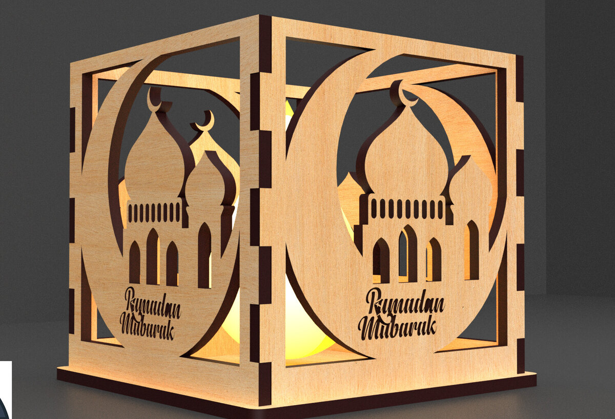 Intra απο ξύλο plywood 3mm-4mm πάχος – Κηροπήγιο Ραμαζάνι, eidDecor Δίασταση  20x20 cm INTRAFABR-93394539