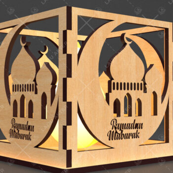 Intra απο ξύλο plywood 3mm-4mm πάχος – Κηροπήγιο Ραμαζάνι, eidDecor Δίασταση  20x20 cm INTRAFABR-93394539 - Image 2