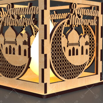 Intra απο ξύλο plywood 3mm-4mm πάχος – Κηροπήγιο Ραμαζάνι, eidDecor Δίασταση  20x20 cm INTRAFABR-93394574 - Image 2