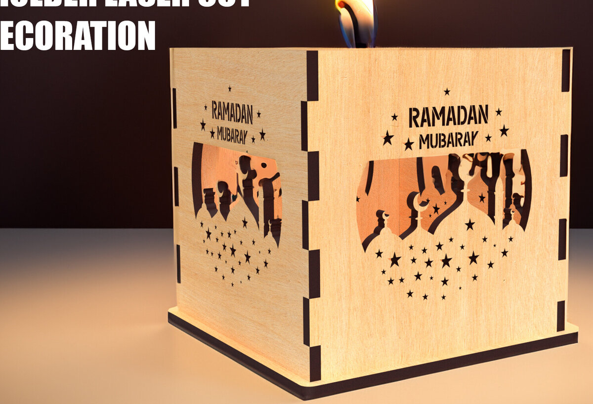 Intra απο ξύλο plywood 3mm-4mm πάχος – Κηροπήγιο Ραμαζάνι, eidDecor Δίασταση  20x20 cm INTRAFABR-93393948