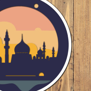 Intra απο ξύλο plywood 3mm-4mm πάχος – Αρχείο 3d Paper Cut Ramadan Kareem Δίασταση  20x20 cm INTRAFABR-118586591