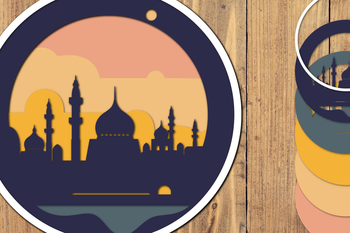 Intra απο ξύλο plywood 3mm-4mm πάχος – Αρχείο 3d Paper Cut Ramadan Kareem Δίασταση  20x20 cm INTRAFABR-118586591