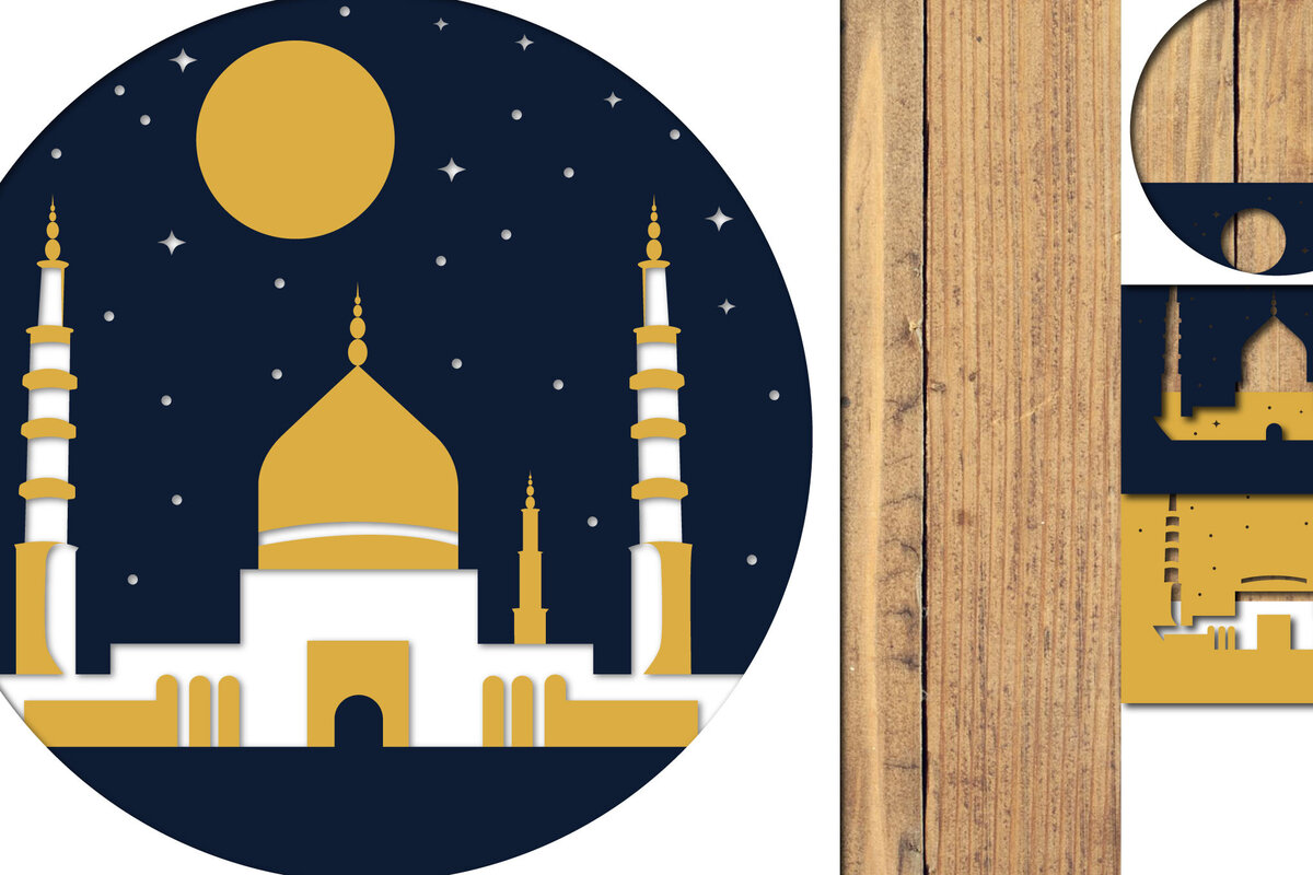 Intra απο ξύλο plywood 3mm-4mm πάχος – Αρχείο 3d Paper Cut Ramadan Kareem Δίασταση  20x20 cm INTRAFABR-118586599