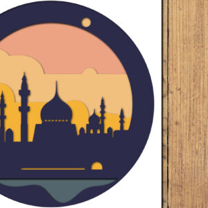 Intra απο ξύλο plywood 3mm-4mm πάχος – Αρχείο 3d Paper Cut Ramadan Kareem Δίασταση  20x20 cm INTRAFABR-118586608