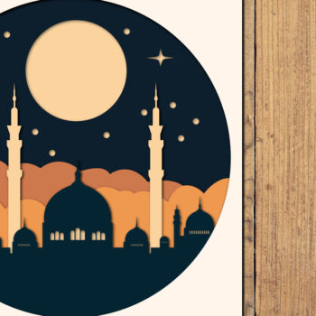 Intra απο ξύλο plywood 3mm-4mm πάχος – Αρχείο 3d Paper Cut Ramadan Kareem Δίασταση  20x20 cm INTRAFABR-118547037 - Image 1