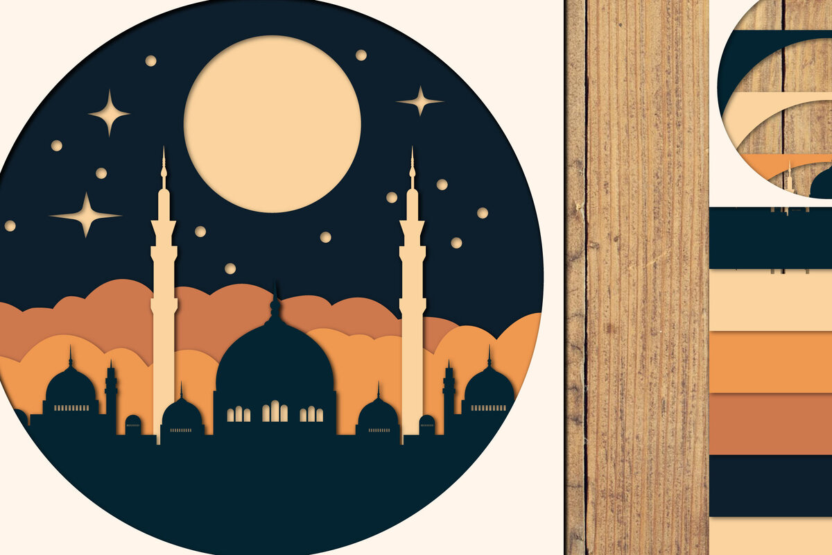 Intra απο ξύλο plywood 3mm-4mm πάχος – Αρχείο 3d Paper Cut Ramadan Kareem Δίασταση  20x20 cm INTRAFABR-118547037