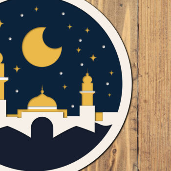 Intra απο ξύλο plywood 3mm-4mm πάχος – Αρχείο 3d Paper Cut Ramadan Kareem Δίασταση  20x20 cm INTRAFABR-118547057 - Image 1