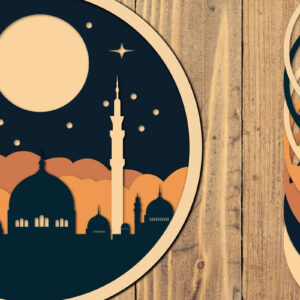 Intra απο ξύλο plywood 3mm-4mm πάχος – Αρχείο 3d Paper Cut Ramadan Kareem Δίασταση  20x20 cm INTRAFABR-118547066