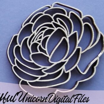 Intra απο ξύλο plywood 3mm-4mm πάχος – Λουλούδι κομμένο με λέιζερ Ranunculus Δίασταση  20x20 cm INTRAFABR-34318096 - Image 2