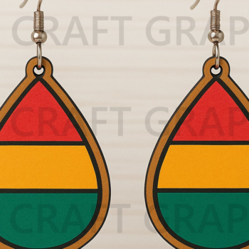 Intra απο ξύλο plywood 3mm-4mm πάχος – Σκουλαρίκια Rasta Teardrop Cut Δίασταση  5x5 cm INTRAFABR-123663830 - Image 1