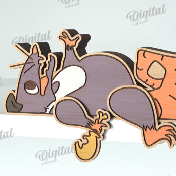 Intra απο ξύλο plywood 3mm-4mm πάχος – Rat Funny Decor Δίασταση  20x20 cm INTRAFABR-117113371 - Image 1