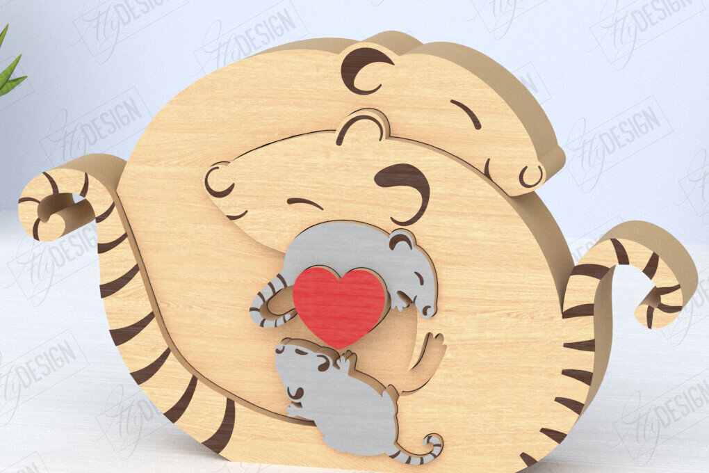 Intra απο ξύλο plywood 3mm-4mm πάχος – Οικογενειακό παζλ Αρουραίων Κοπή λέιζερ | Ζώα Δίασταση  20x20 cm INTRAFABR-119896208