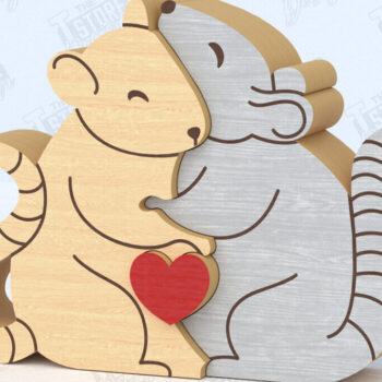 Intra απο ξύλο plywood 3mm-4mm πάχος – Πακέτο κοπής με λέιζερ παζλ Rats Family | CNC Δίασταση  20x20 cm INTRAFABR-119955341 - Image 4