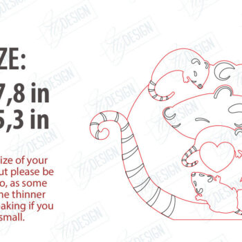 Intra απο ξύλο plywood 3mm-4mm πάχος – Πακέτο κοπής με λέιζερ παζλ Rats Family | CNC Δίασταση  20x20 cm INTRAFABR-119896300 - Image 2