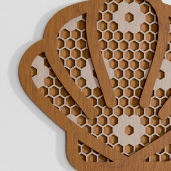 Intra απο ξύλο plywood 3mm-4mm πάχος – Rattan Baby Newborn Shell Decor Lasercut Δίασταση  20x20 cm INTRAFABR-105657049 - Image 2