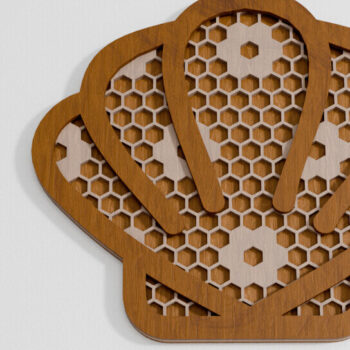 Intra απο ξύλο plywood 3mm-4mm πάχος – Rattan Baby Newborn Shell Decor Lasercut Δίασταση  20x20 cm INTRAFABR-105657049 - Image 3